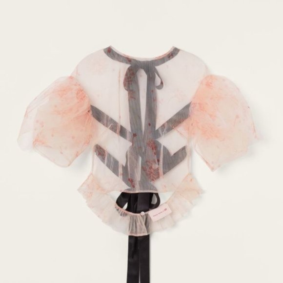 NWT Simone Rocha x HM Printed Tulle Top in Pink sz XS - Picture 7 of 9